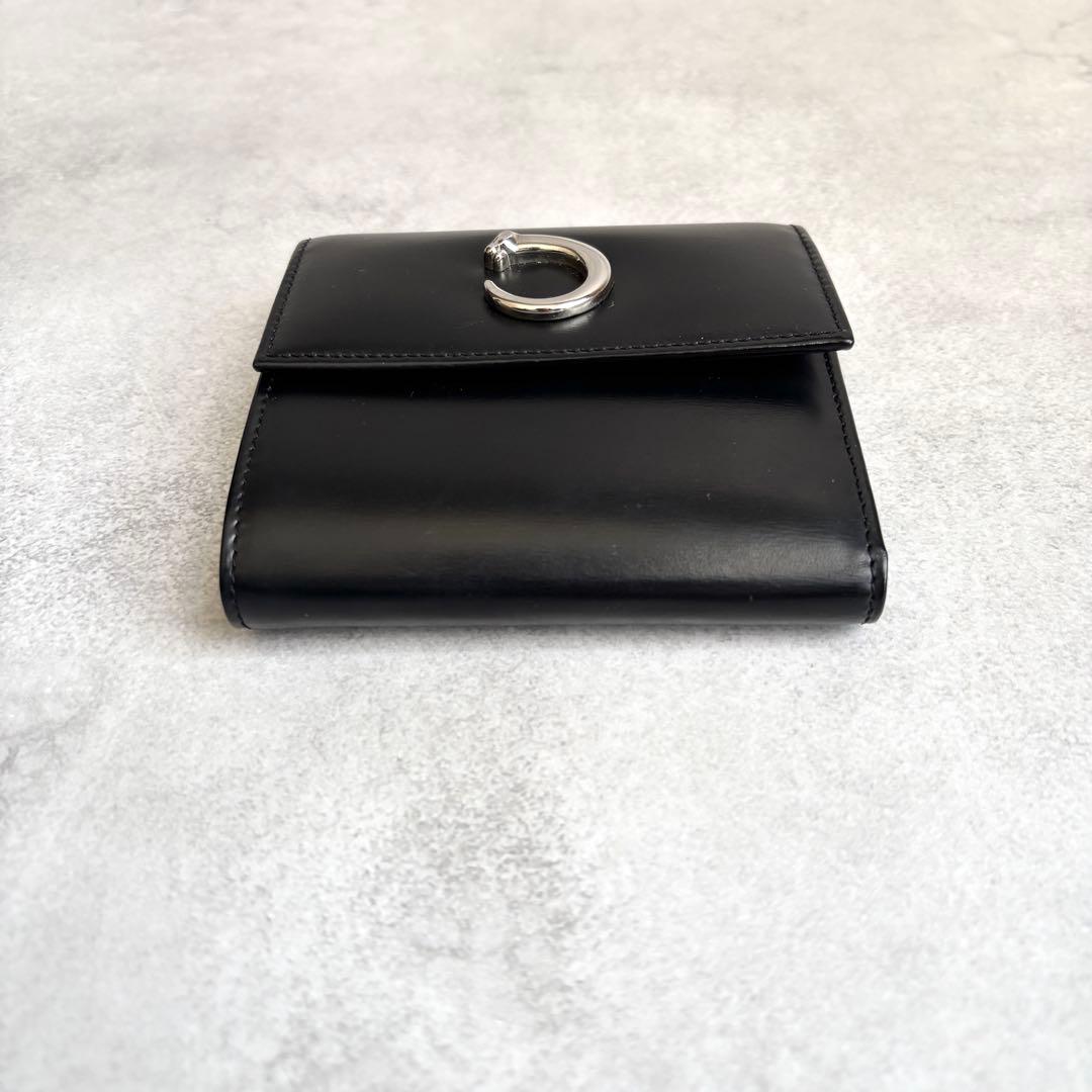 フォロー割適用!Cartier 三つ折り財布 パンテール レザー 黒 付属品完備