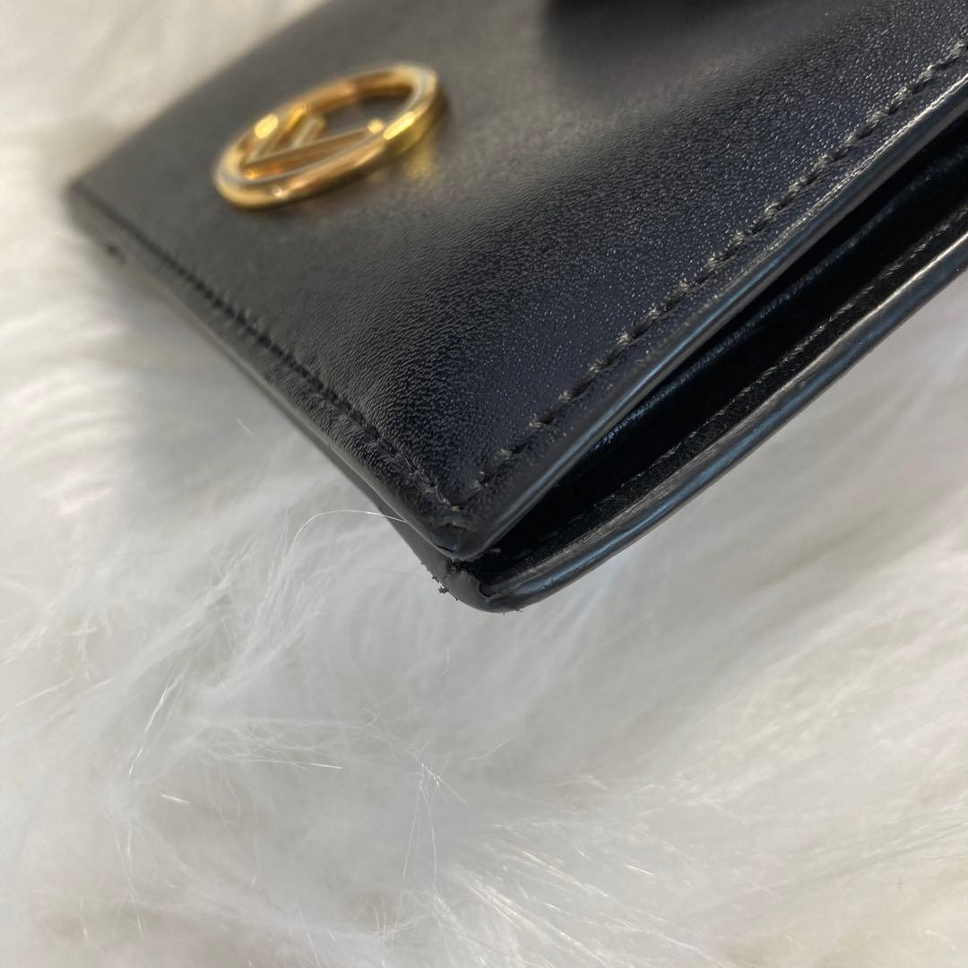 【美品】FENDI フェンディ エフイズ 二つ折り財布 黒
