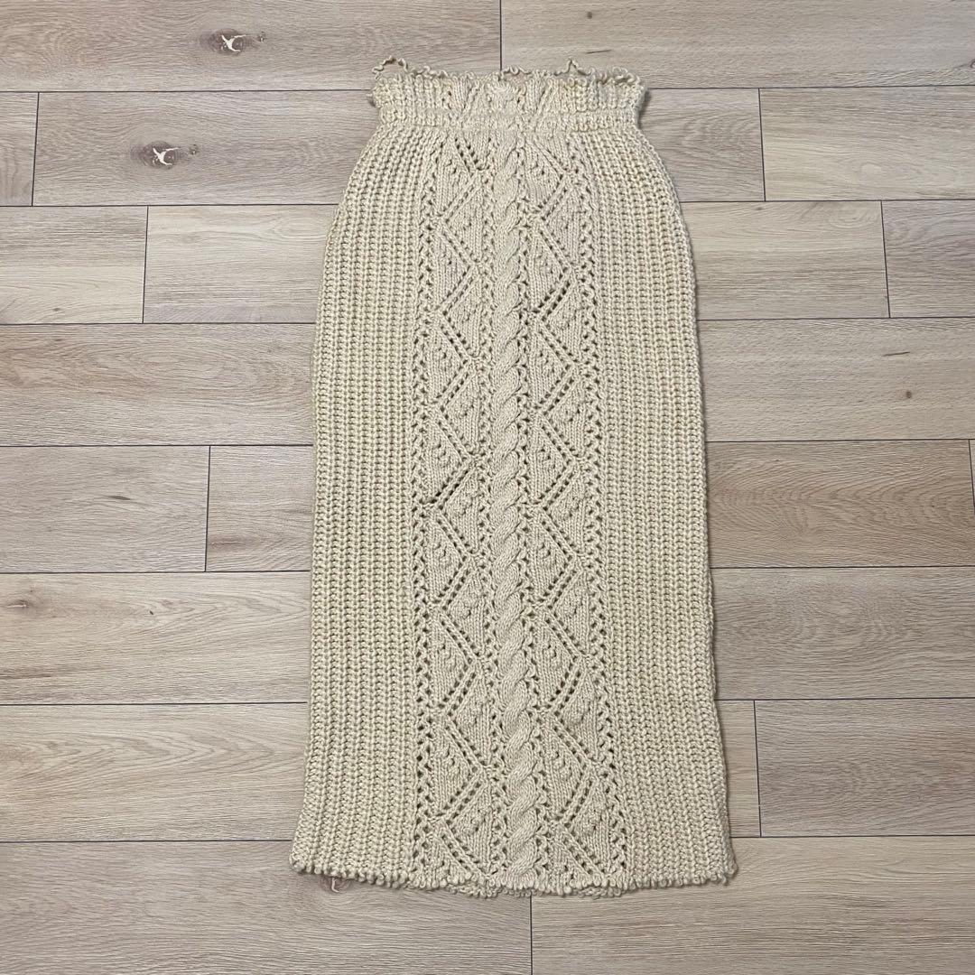 スカート anuke cable knit skirt 38