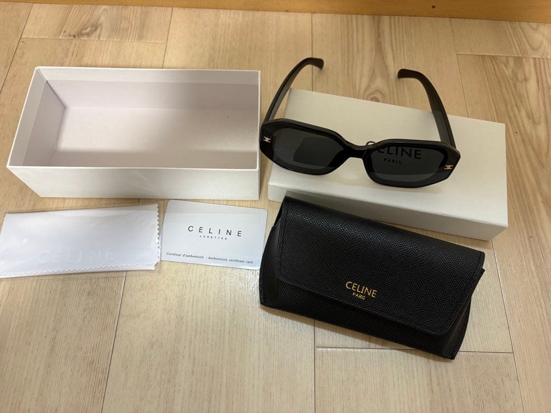 CELINE ブラック オクタゴナル サングラス