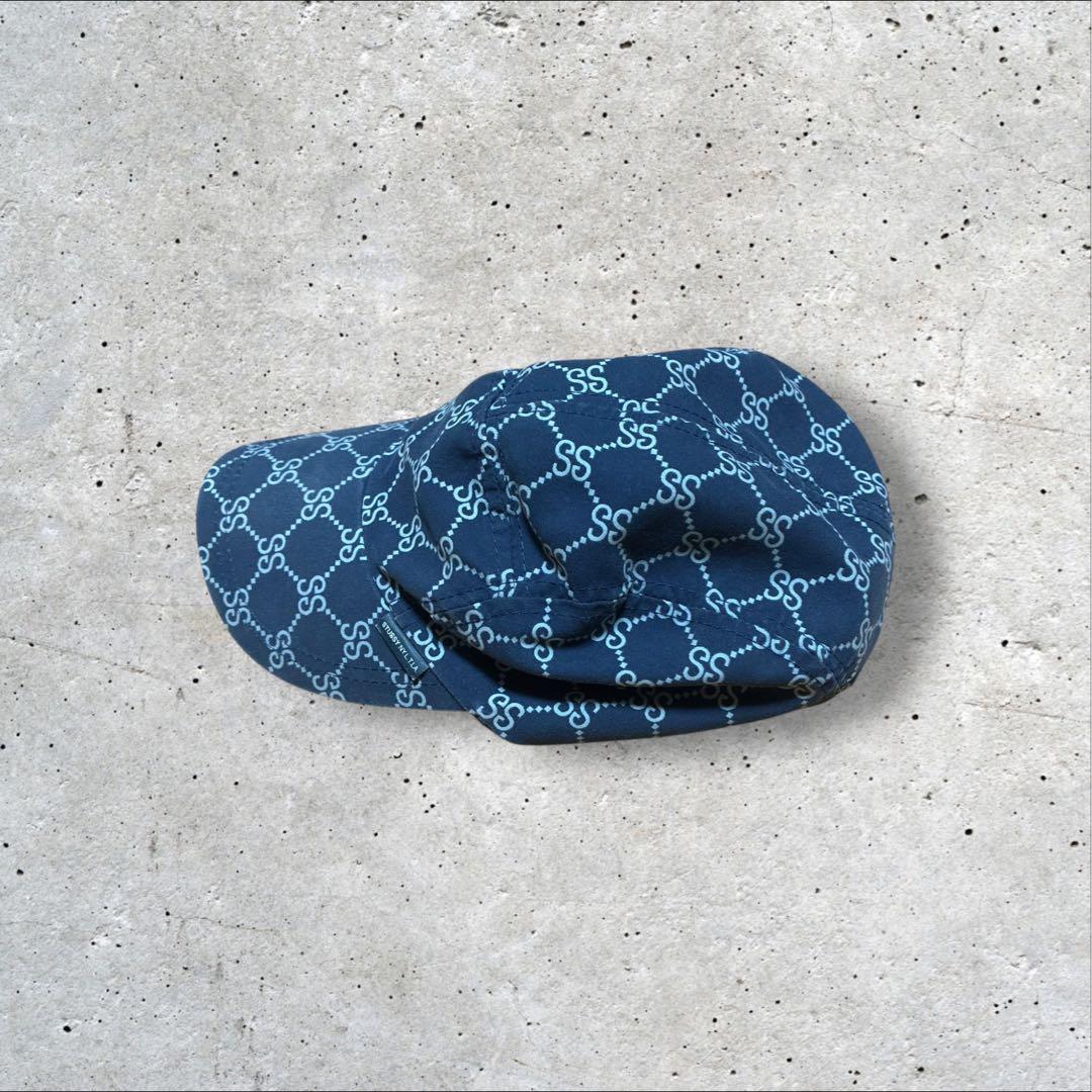 old stussy 紺タグ 90s キャップ　 モノグラム　S Sリンク