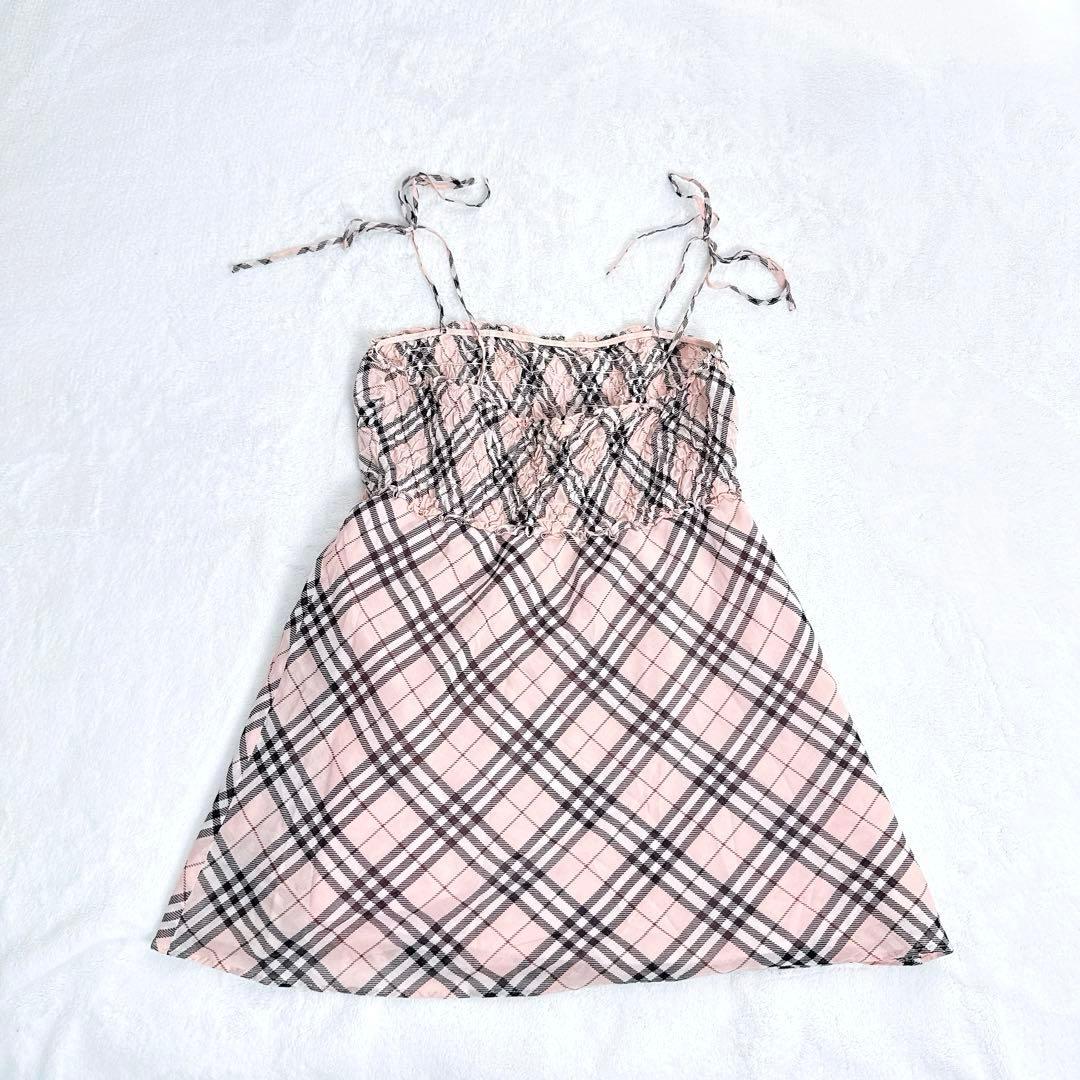 BURBERRY バーバリー チェック　キャミソール　ピンク　シャーリング　36