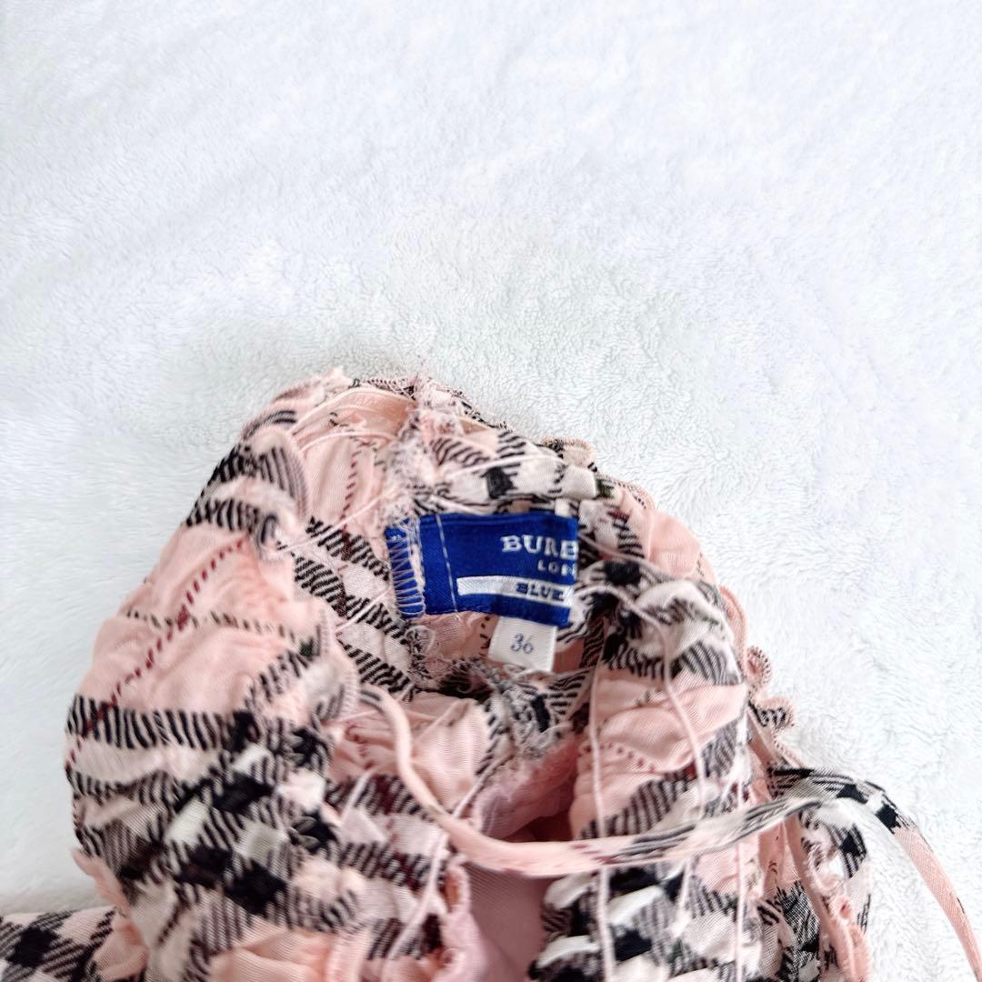 BURBERRY バーバリー チェック　キャミソール　ピンク　シャーリング　36