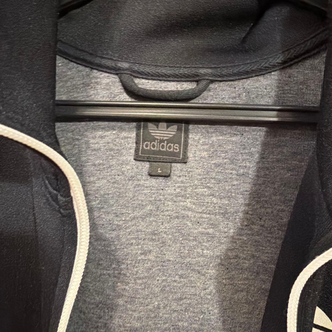 adidas ブラック ジップアップ ワンピース L