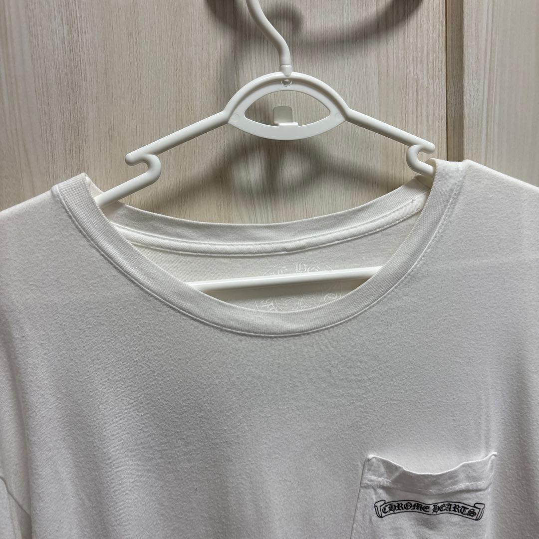 クロムハーツ バック スクロールラベルロゴ 長袖 Tシャツ ホワイト サイズL