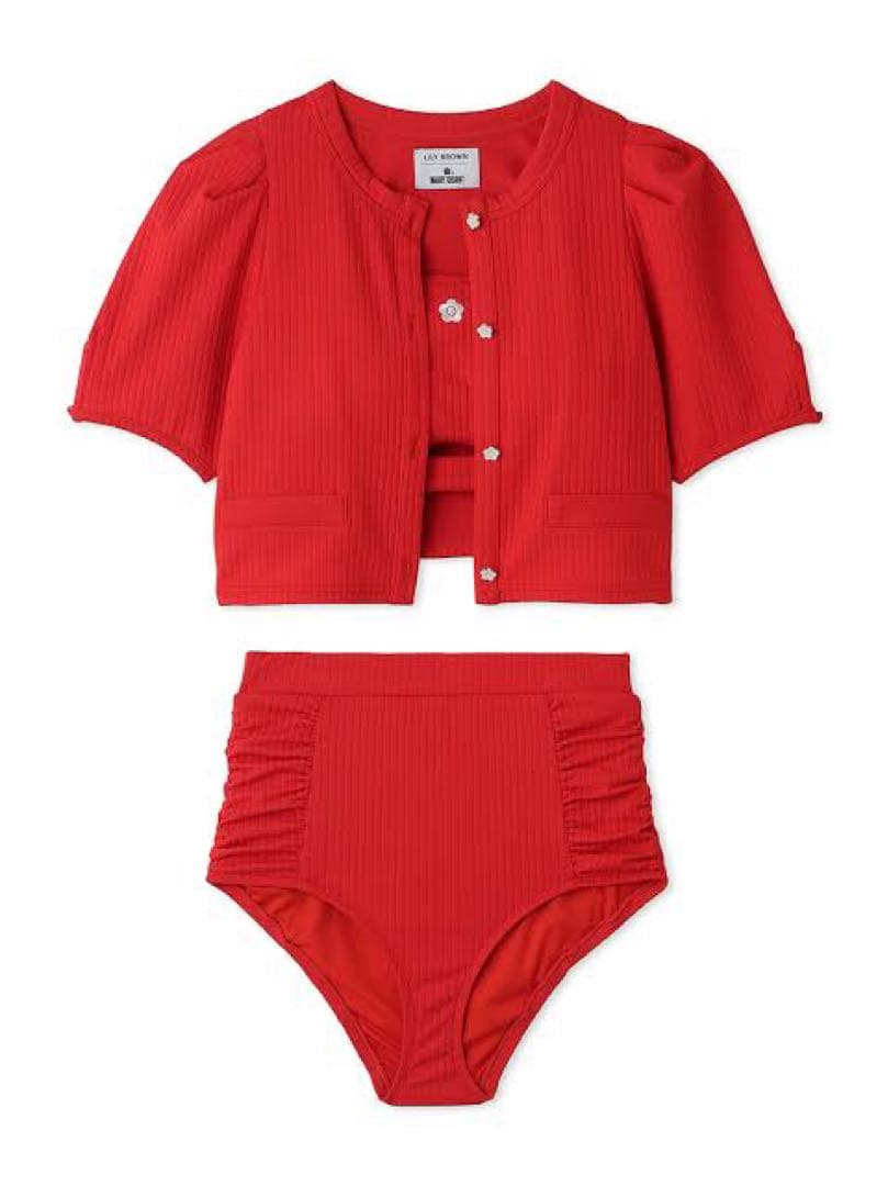 LILY BROWN × MARY QUANT 3ピーススウィムウェア レッド