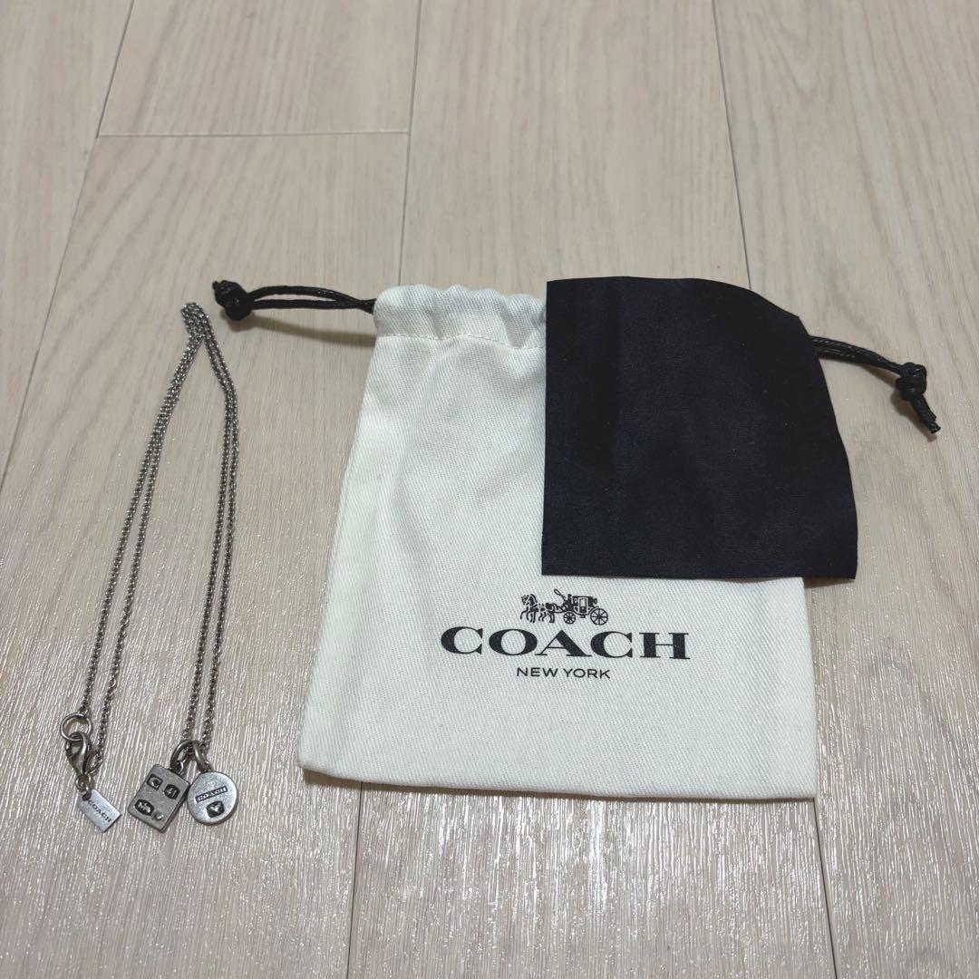 COACH スターリングシルバー 925 ダブルチャーム ネックレス ペンダント