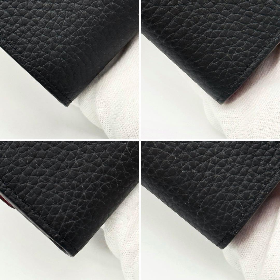 超極美品 現行品✨ルイヴィトン カプシーヌ コンパクト 三つ折り財布 黒 レザー