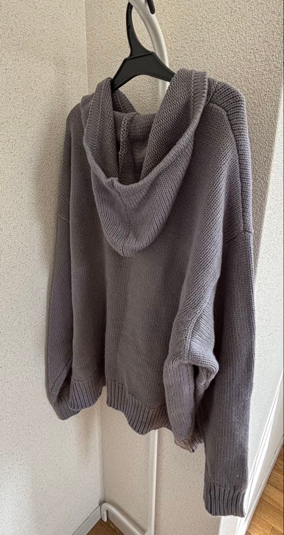 épine エピヌ knit hoodie グレー ニットパーカー