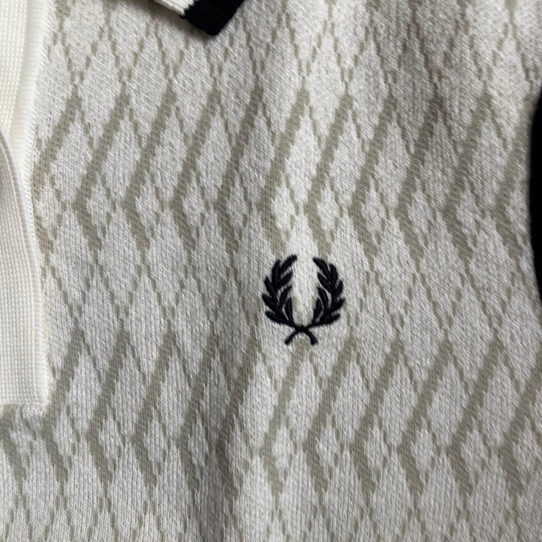 FRED PERRY 半袖ポロシャツ UK 10 ホワイト/ブラック