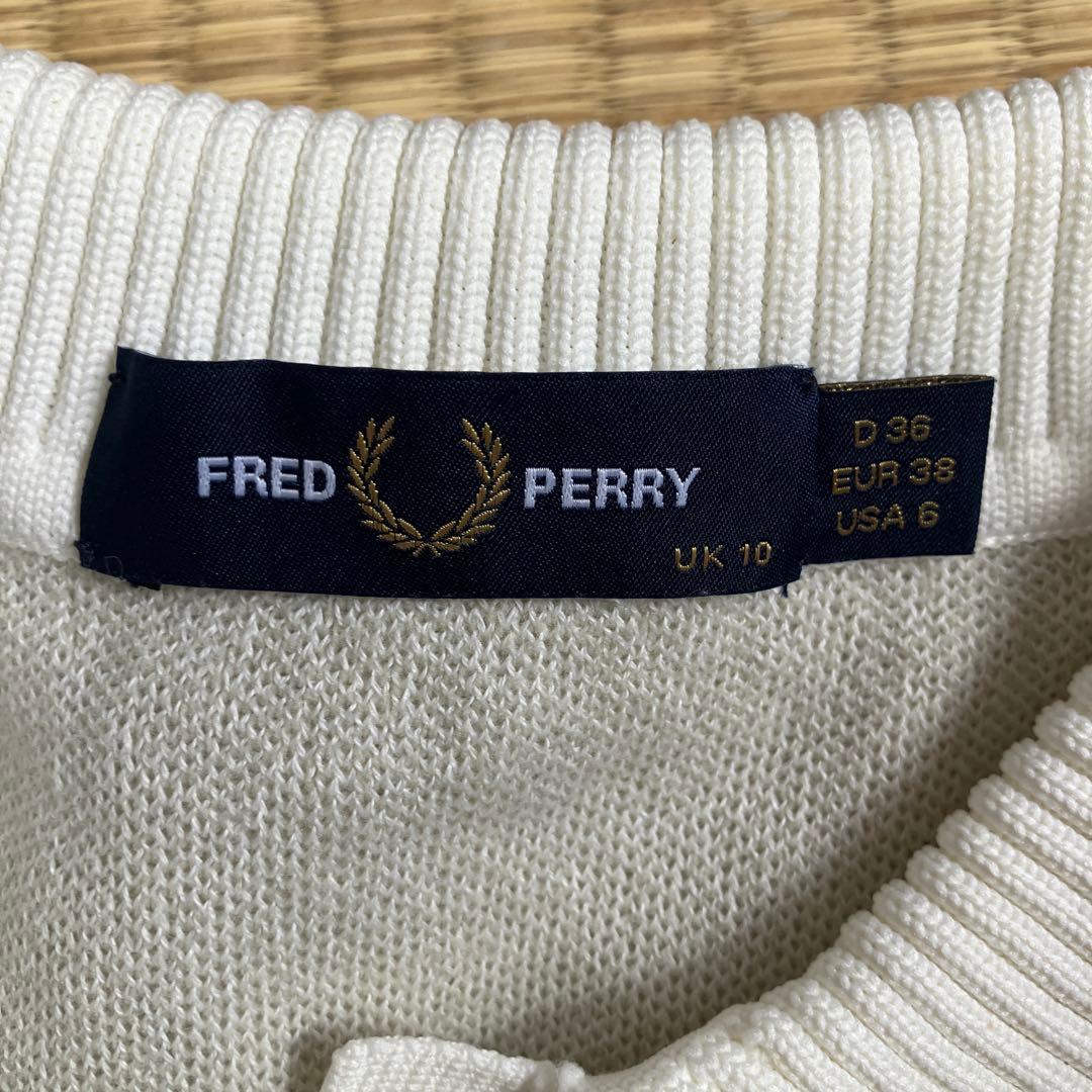FRED PERRY 半袖ポロシャツ UK 10 ホワイト/ブラック
