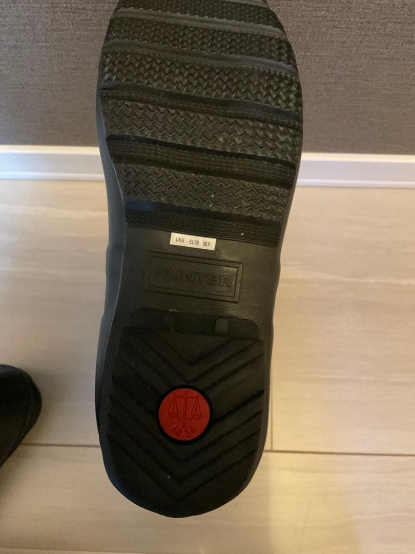 HUNTER ブラック ロングブーツ バックル付き