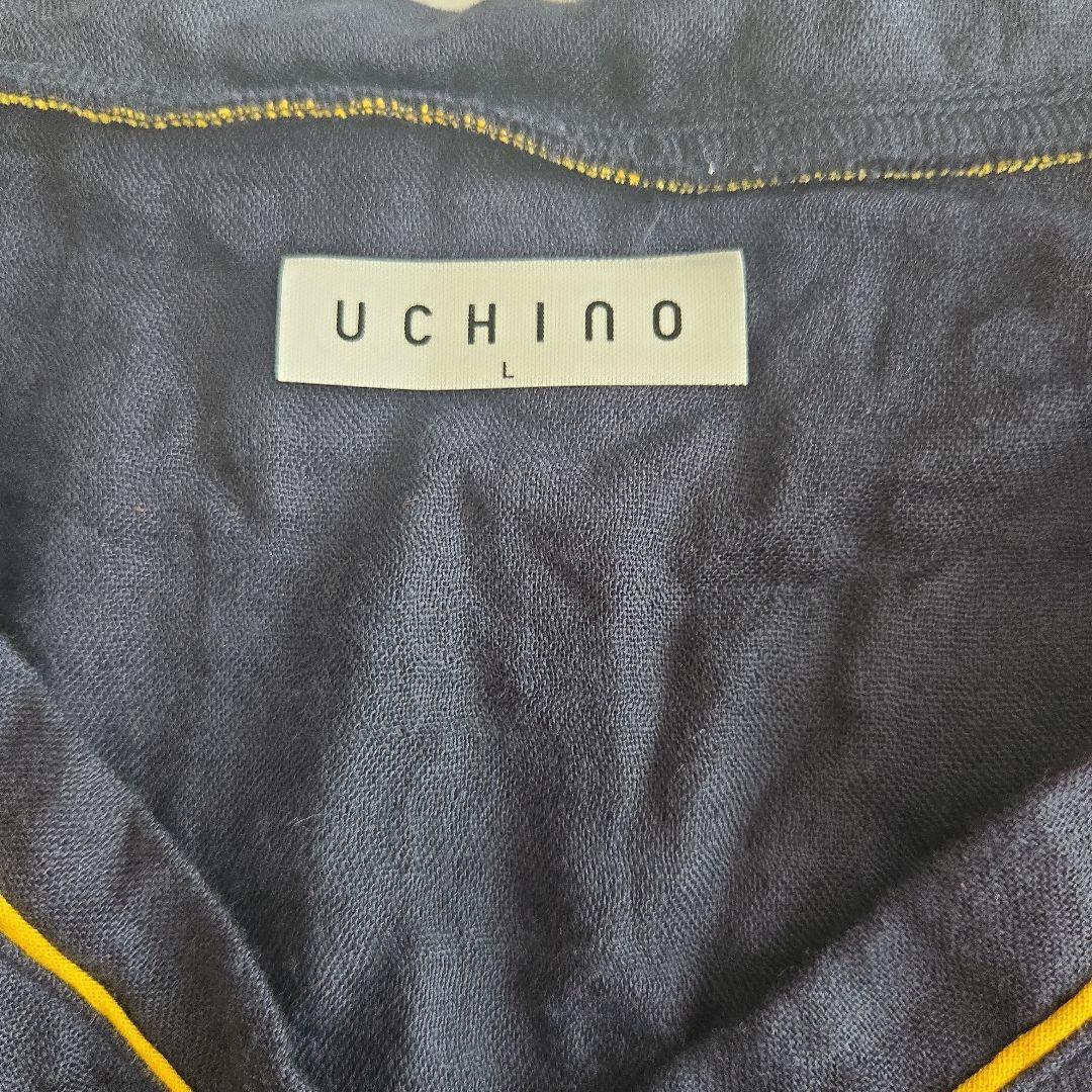 UCHINO ネイビーレディース五分袖パジャマ Lサイズ　新品未使用