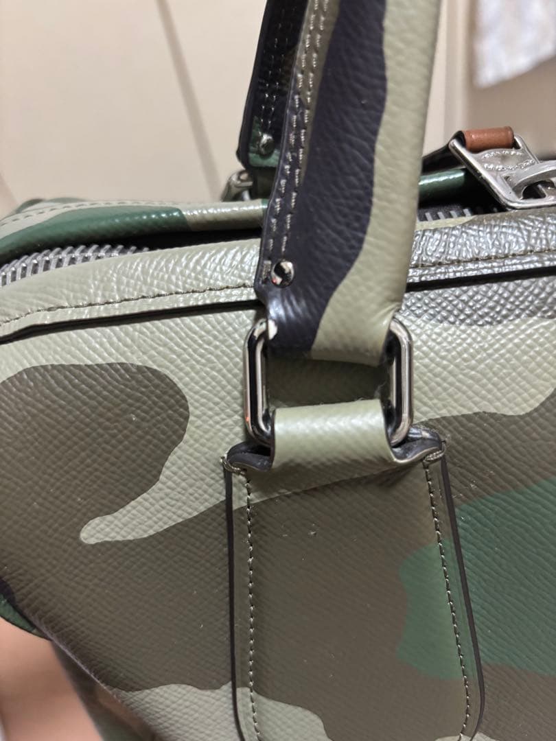 COACHコーチ サリーサッチェル カモフラージュ 2WAYバッグ 迷彩 レザー