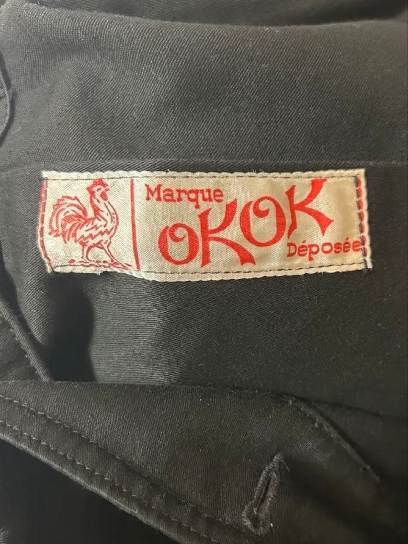OKOK ブラックモールスキンジャケット　フレンチビンテージ ワークジャケット