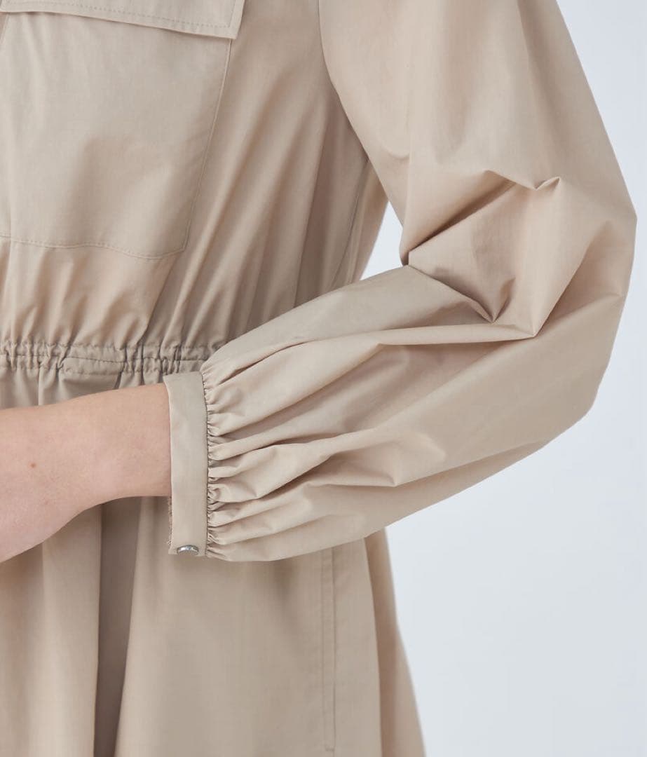 ボールジィ　ライトタフタ ジップアップロングコート　ベージュ　トゥモローランド