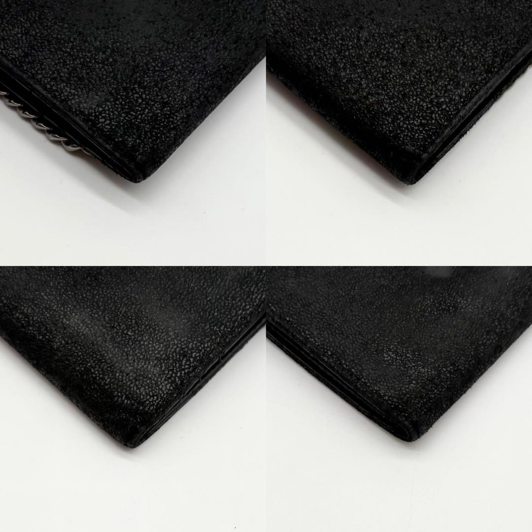 【美品】ステラマッカートニー 3つ折り財布 ファラベラ シルバー金具 ブラック