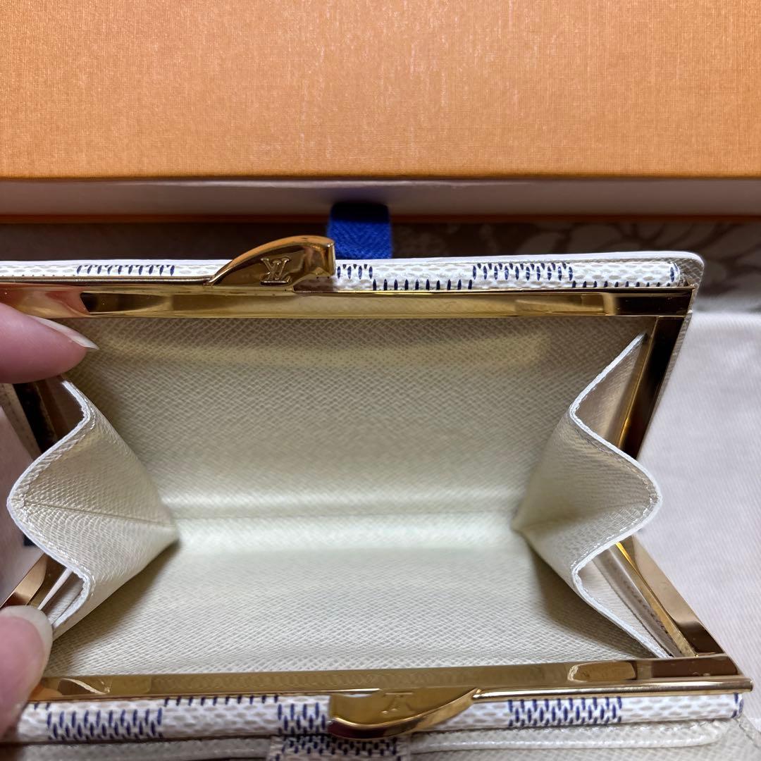 【未使用に近い】LOUIS VUITTON ダミエ アズール 二つ折り財布