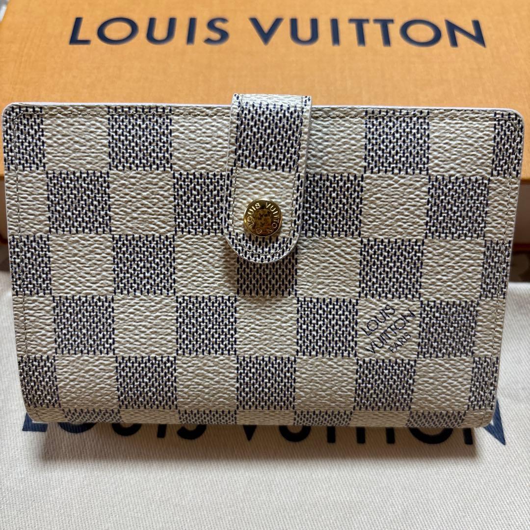 【未使用に近い】LOUIS VUITTON ダミエ アズール 二つ折り財布