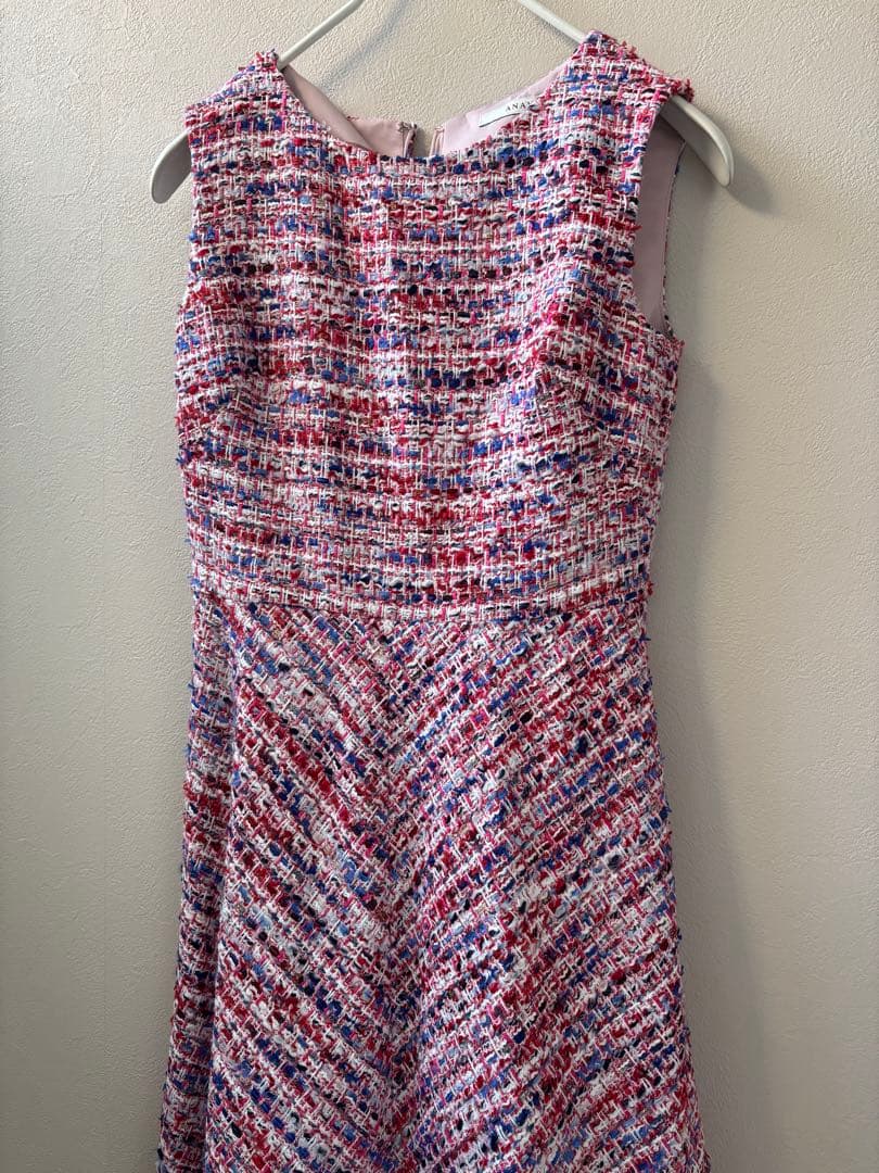 ANAYI 24SS レッドツイードバイヤスワンピース 34