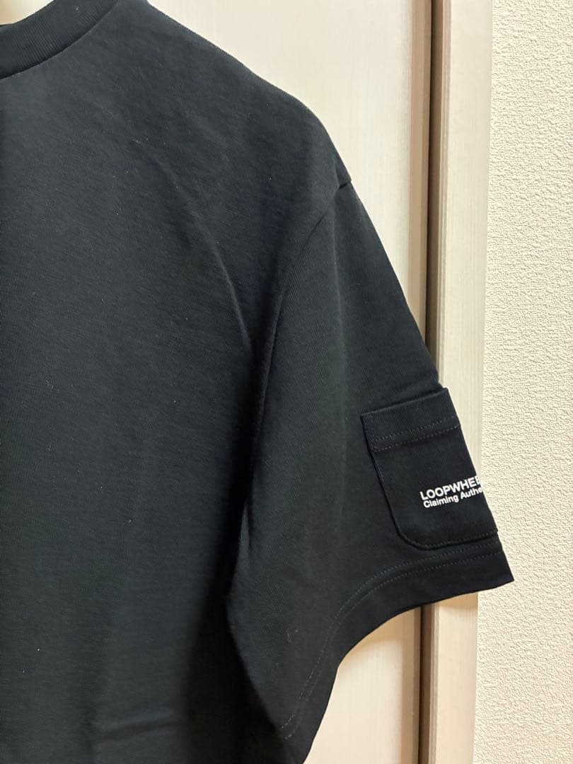 未使用　ループウィラー　スイスコットン　袖ポケット　Tシャツ　ブラック　M