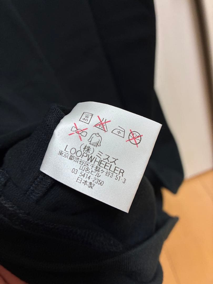 未使用　ループウィラー　スイスコットン　袖ポケット　Tシャツ　ブラック　M