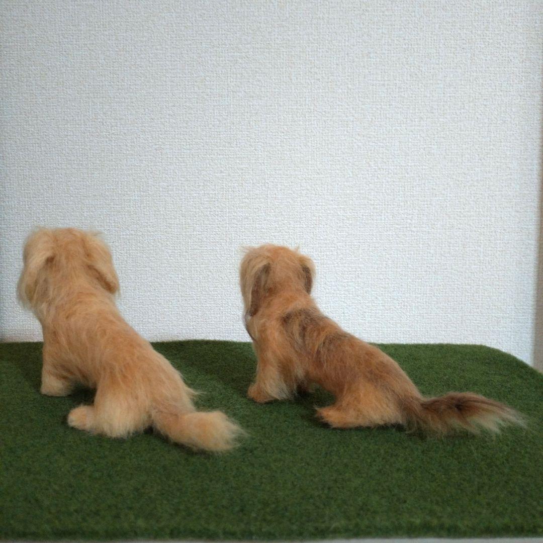 non　羊毛フェルト　犬　ミニチュアダックスフンド【２匹】ハンドメイド