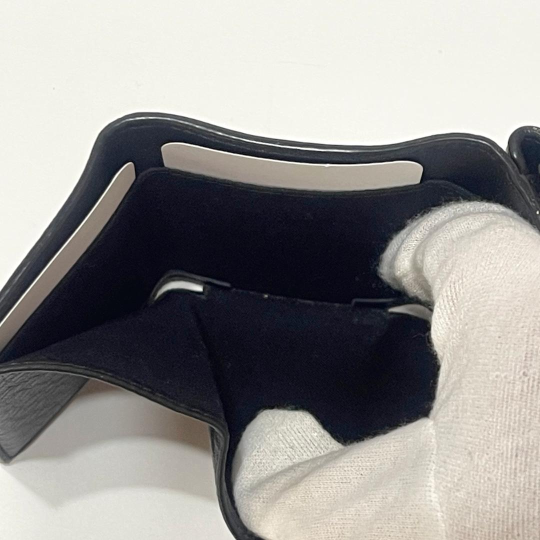 BALENCIAGA バレンシアガ 黒 レザー 三つ折り財布 Wallet