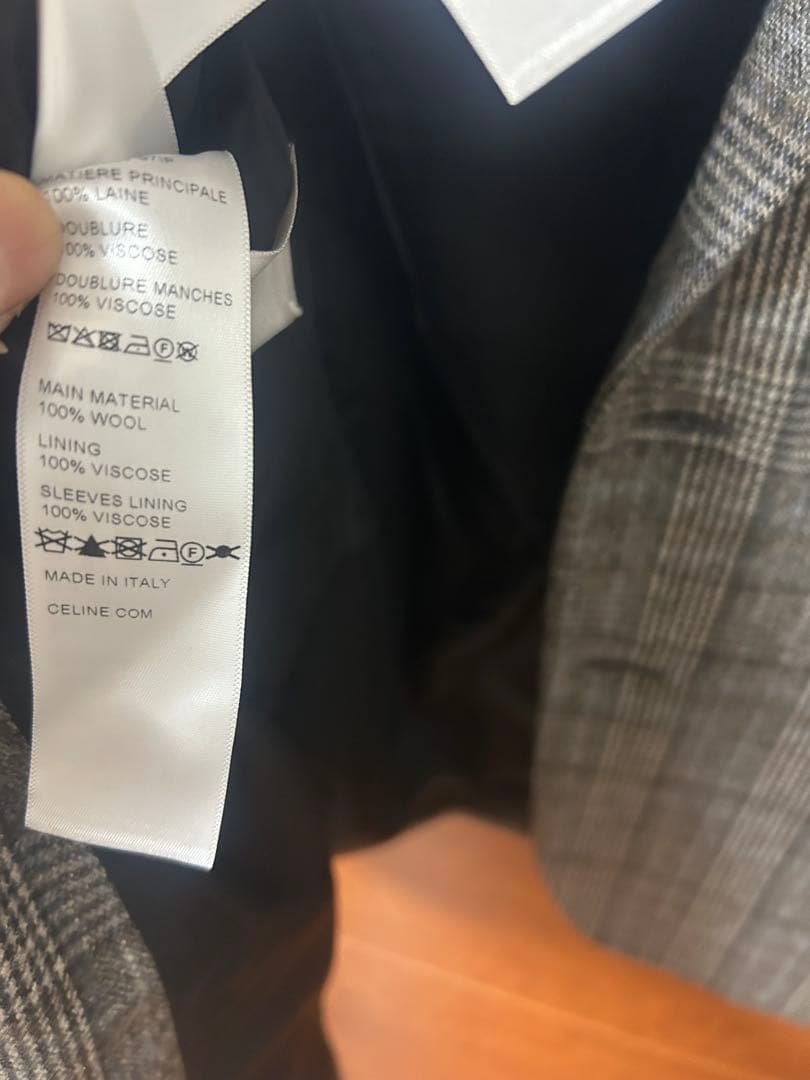 CELINE セリーヌ　テーラード　ジャケット　チェック　美品　エディ　スリマン