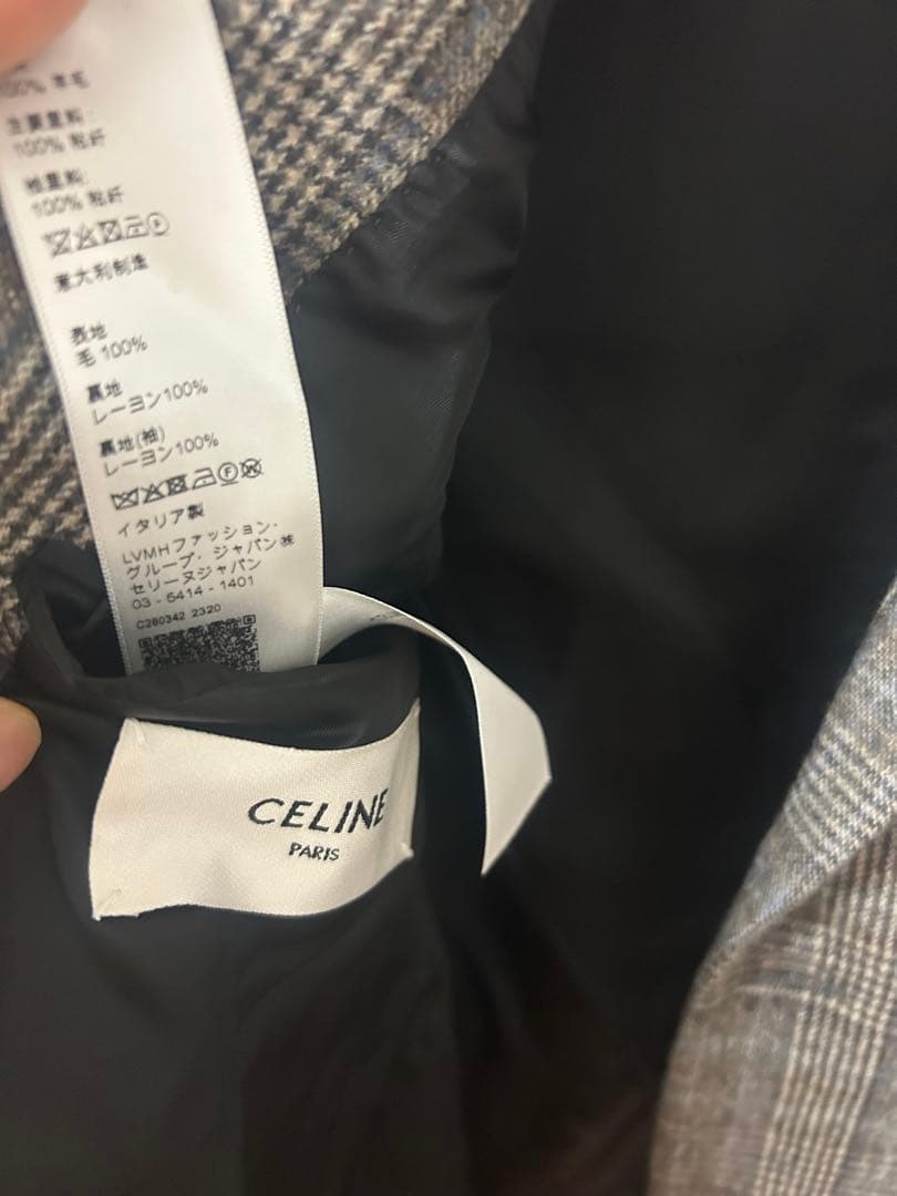 CELINE セリーヌ　テーラード　ジャケット　チェック　美品　エディ　スリマン