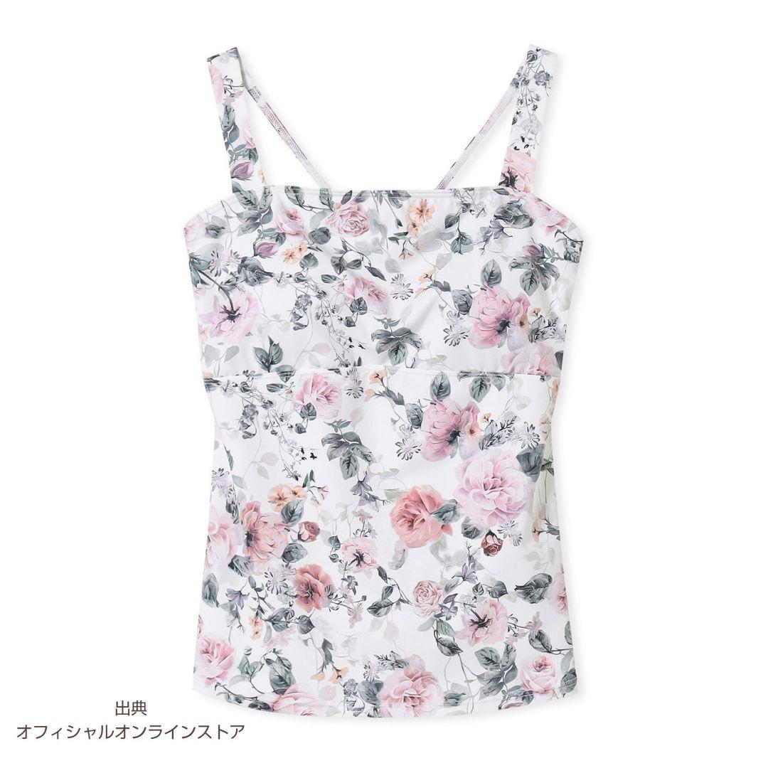 L　未使用　ローズ　カップ付きトップス　＊ヨガウェア　バレエ　ダンス　レオトップ