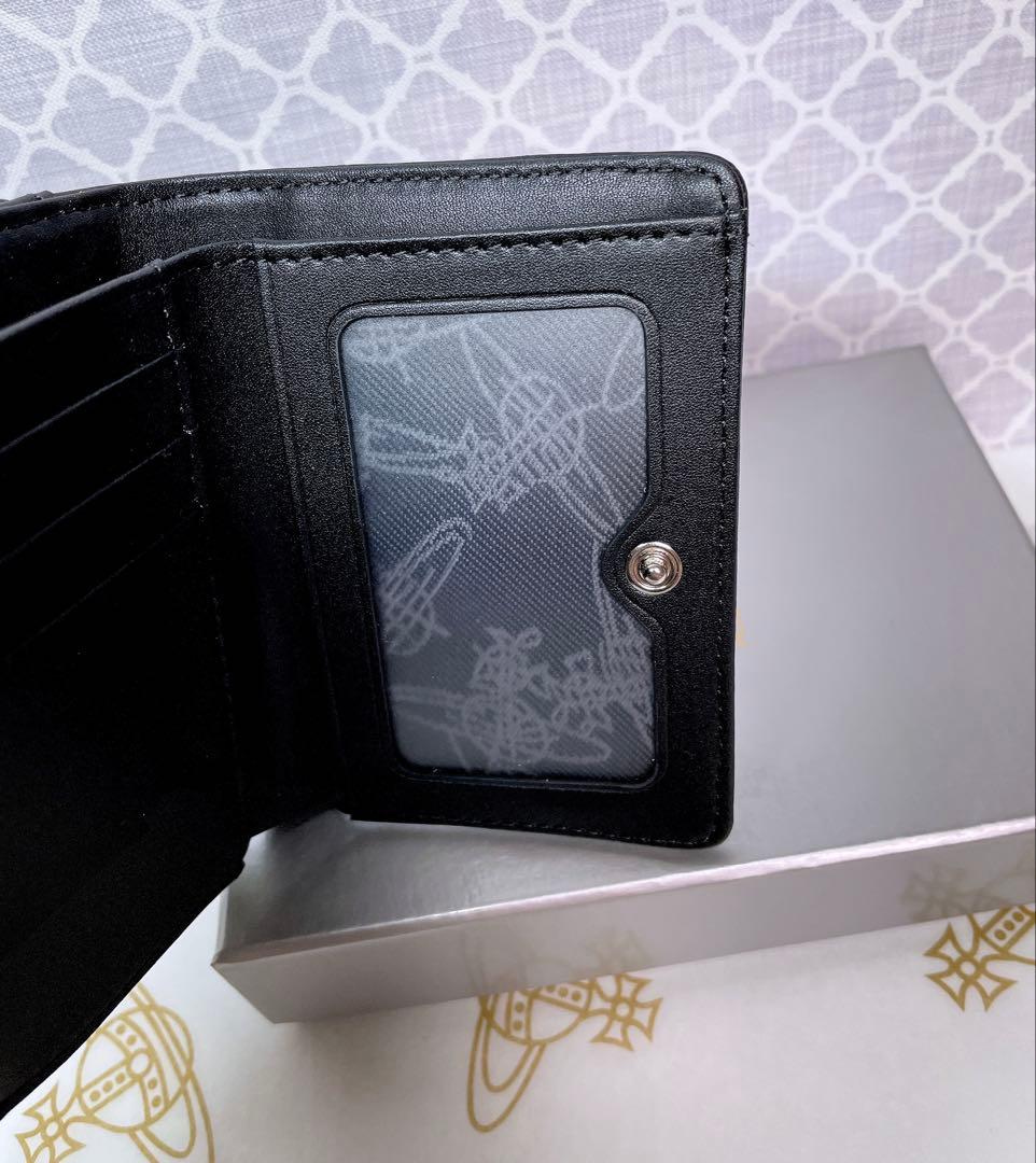 【☆内柄も素敵☆】Vivienne Westwood 三折財布 黒マット