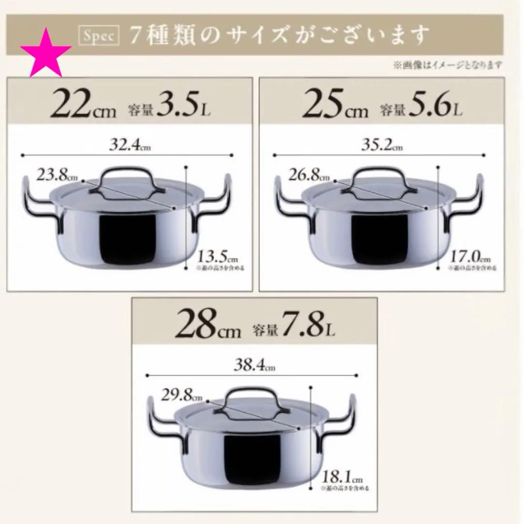 【2025年製】ジオプロダクト　両手鍋　22センチ　蓋付き　宮崎製作所
