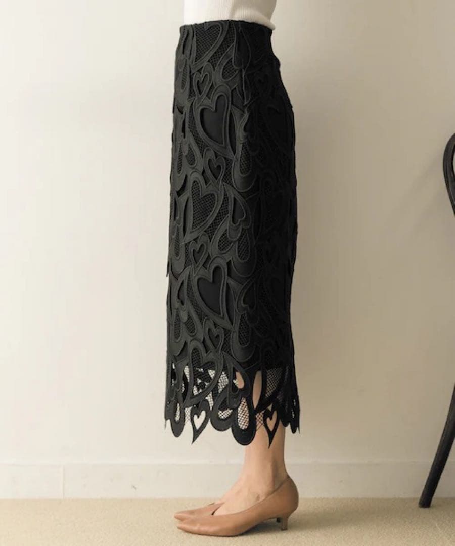 極美品✨セルフォード　ハートレーススカート　ブラック 36 ロングスカート