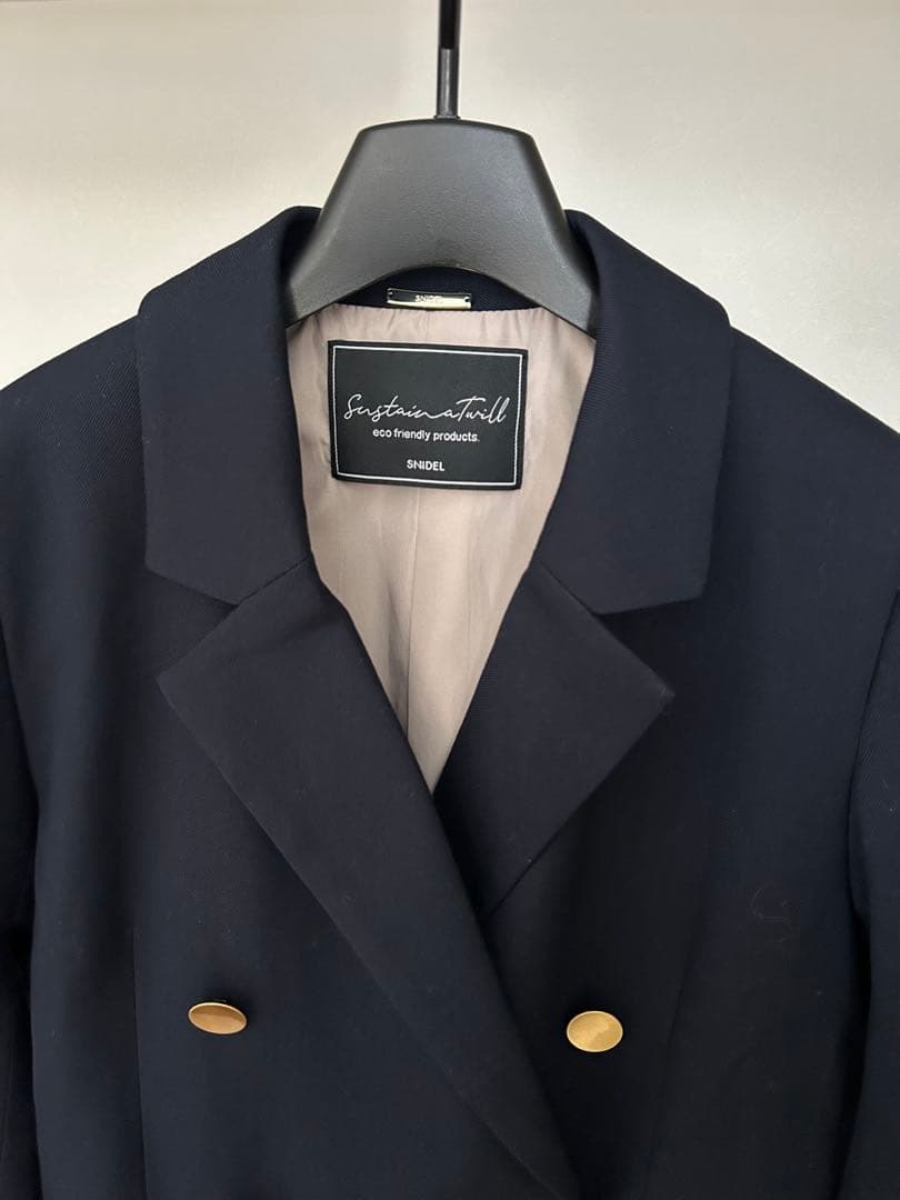【美品】SNIDEL Sustainableダブルジャケット ネイビー