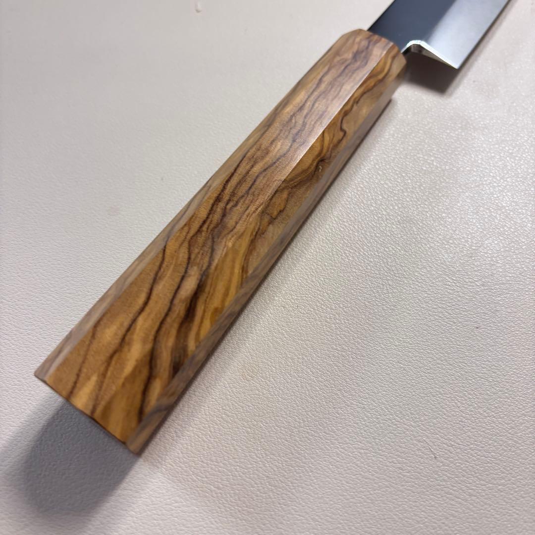 270mm 切付柳刃包丁 鏡面　オリーブ材八角柄 刺身包丁 全鋼～
