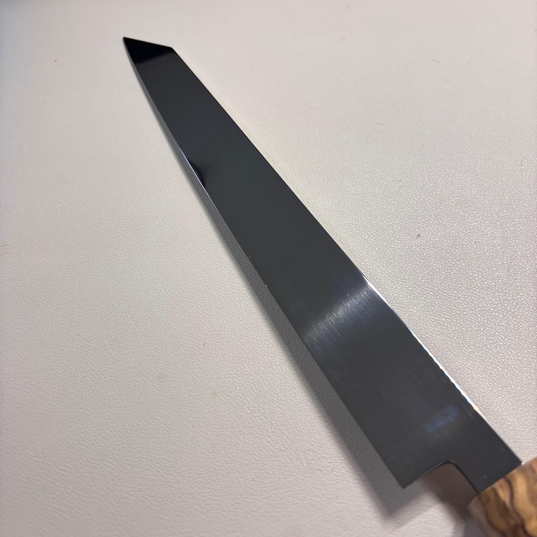 270mm 切付柳刃包丁 鏡面　オリーブ材八角柄 刺身包丁 全鋼～