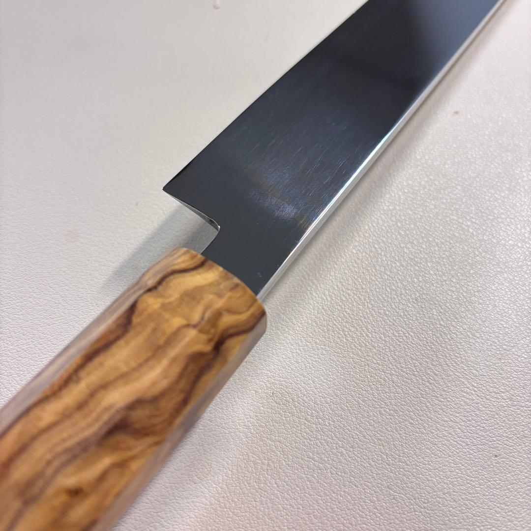270mm 切付柳刃包丁 鏡面　オリーブ材八角柄 刺身包丁 全鋼～
