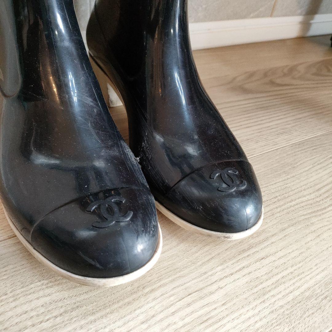 シャネル　CHANEL　レインブーツ　レインシューズ　レディース　40