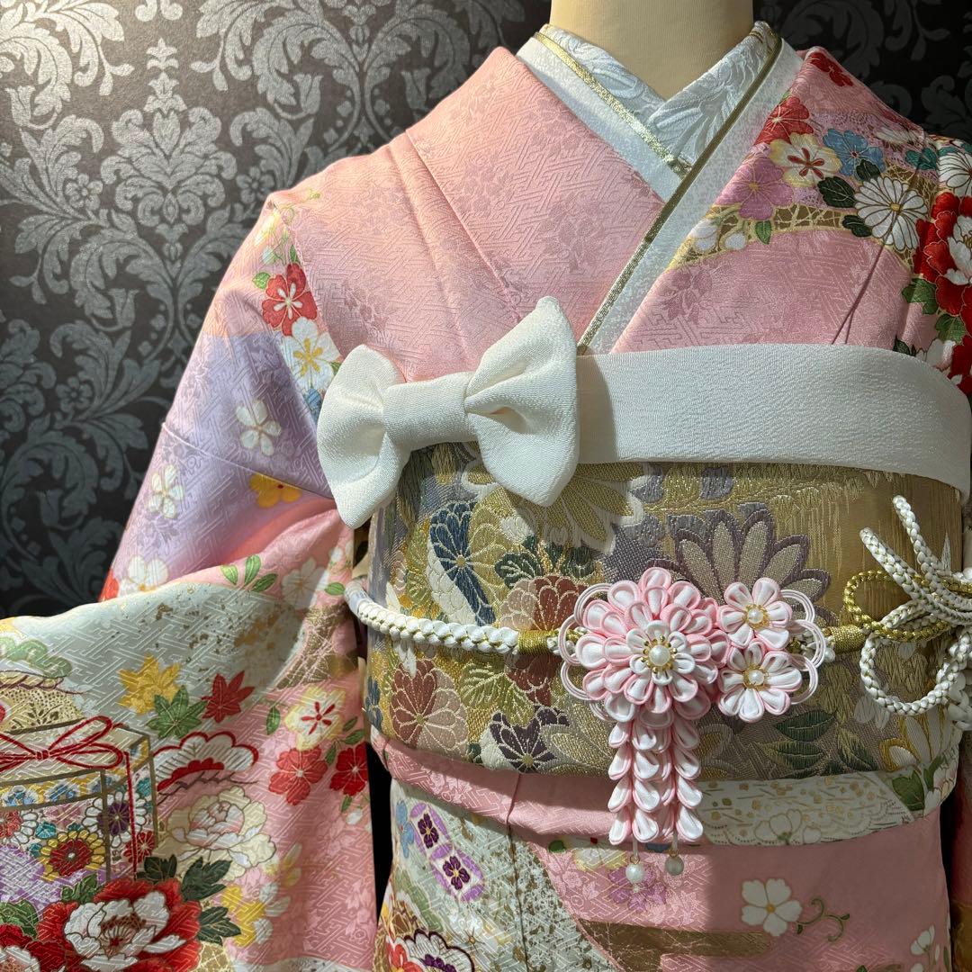 美品　古典柄　貝桶　金糸　金彩　逸品　振袖　フルセット 振り袖