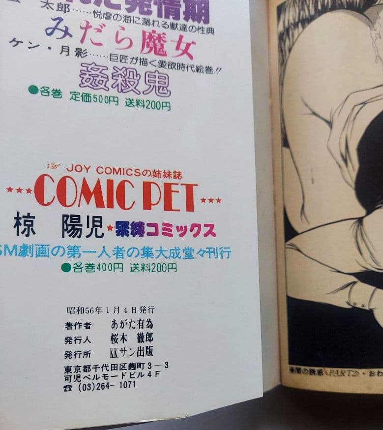 【希少】　激しく犯して 　あがた有為　 JOY COMICS