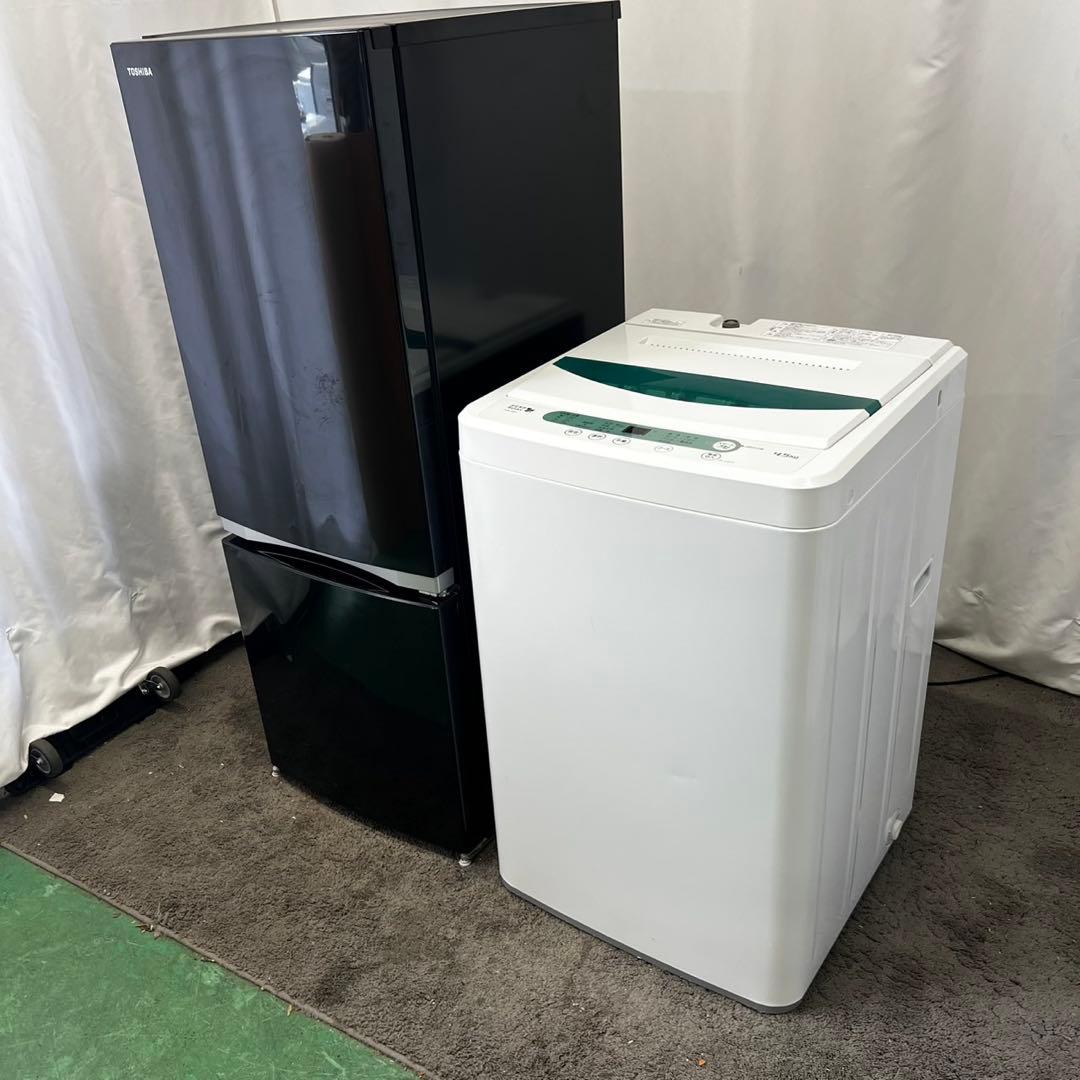 800⭕️洗濯機　冷蔵庫　一人暮らし　安い　東芝　小型　設置無料　黒
