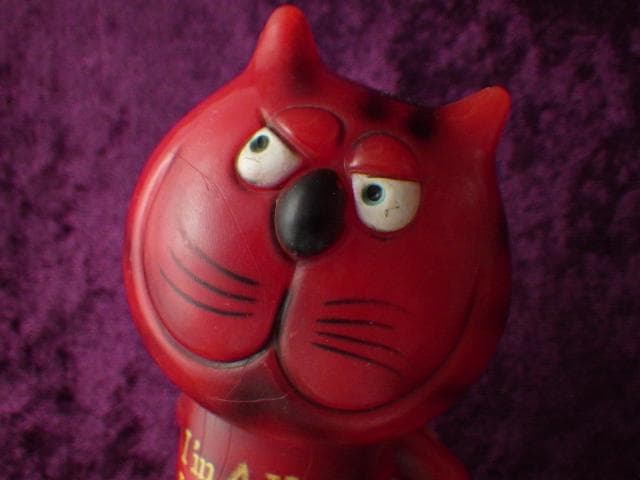 【1970年】ヴィンテージ 猫 ネコ キャット レッドデビル メッセージドール