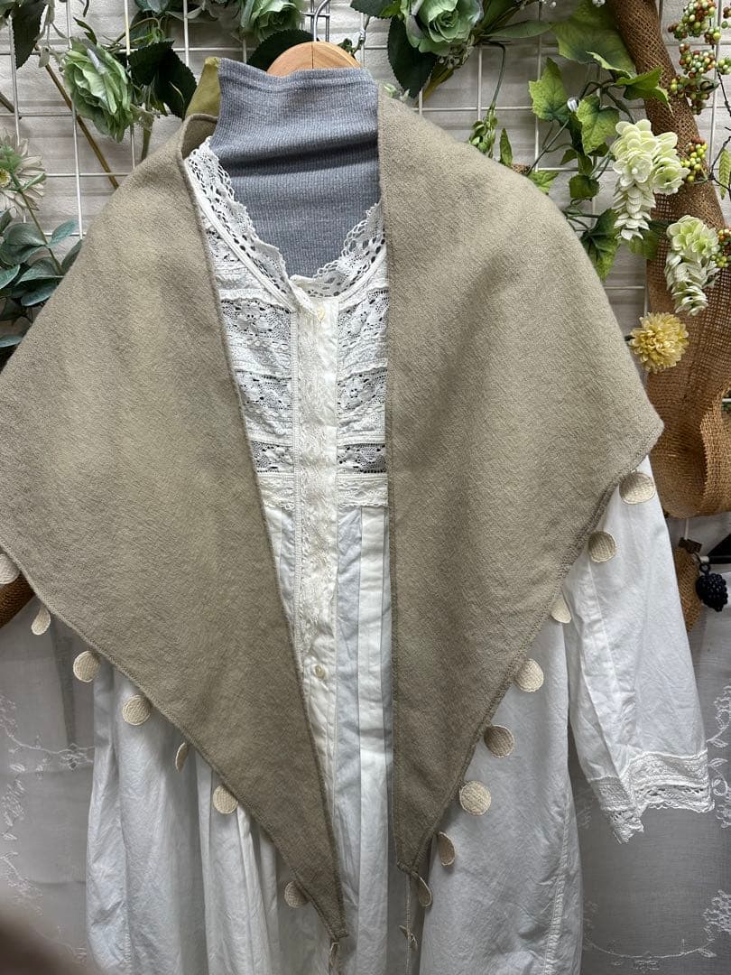 ♪麗♪REI♪ウールモチーフ付きストール美品♪