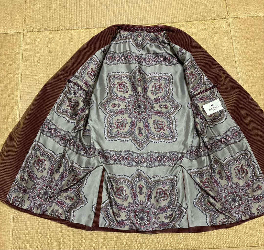ETROブラウン コーデュロイ テーラードジャケット