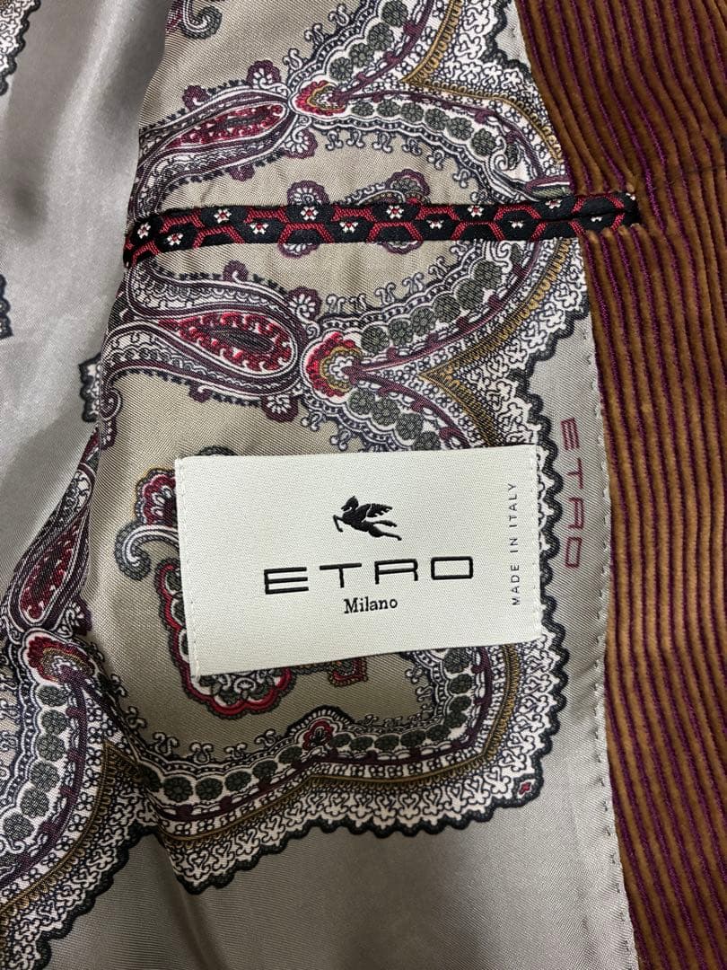 ETROブラウン コーデュロイ テーラードジャケット