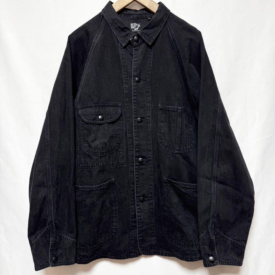 サイズ3！orslow ブラックデニム 50’sカバーオールジャケット