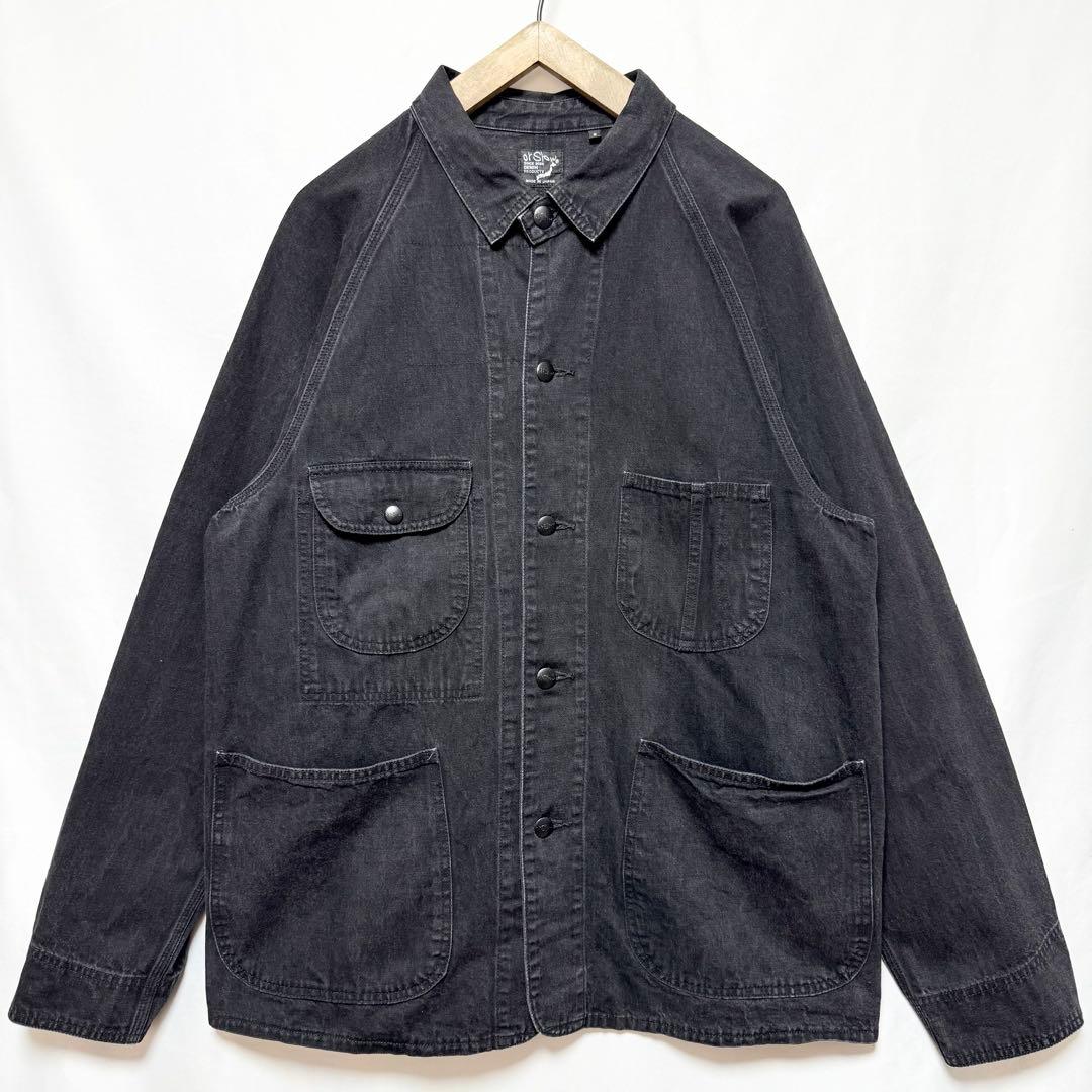 サイズ3！orslow ブラックデニム 50’sカバーオールジャケット