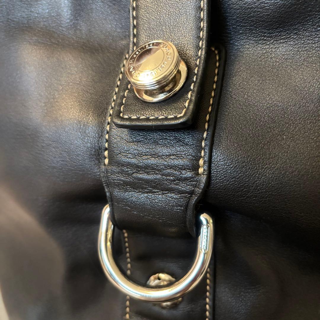 値下げ不可‼️ COACH 南京錠&クロシェット付き レザーボストンバッグ