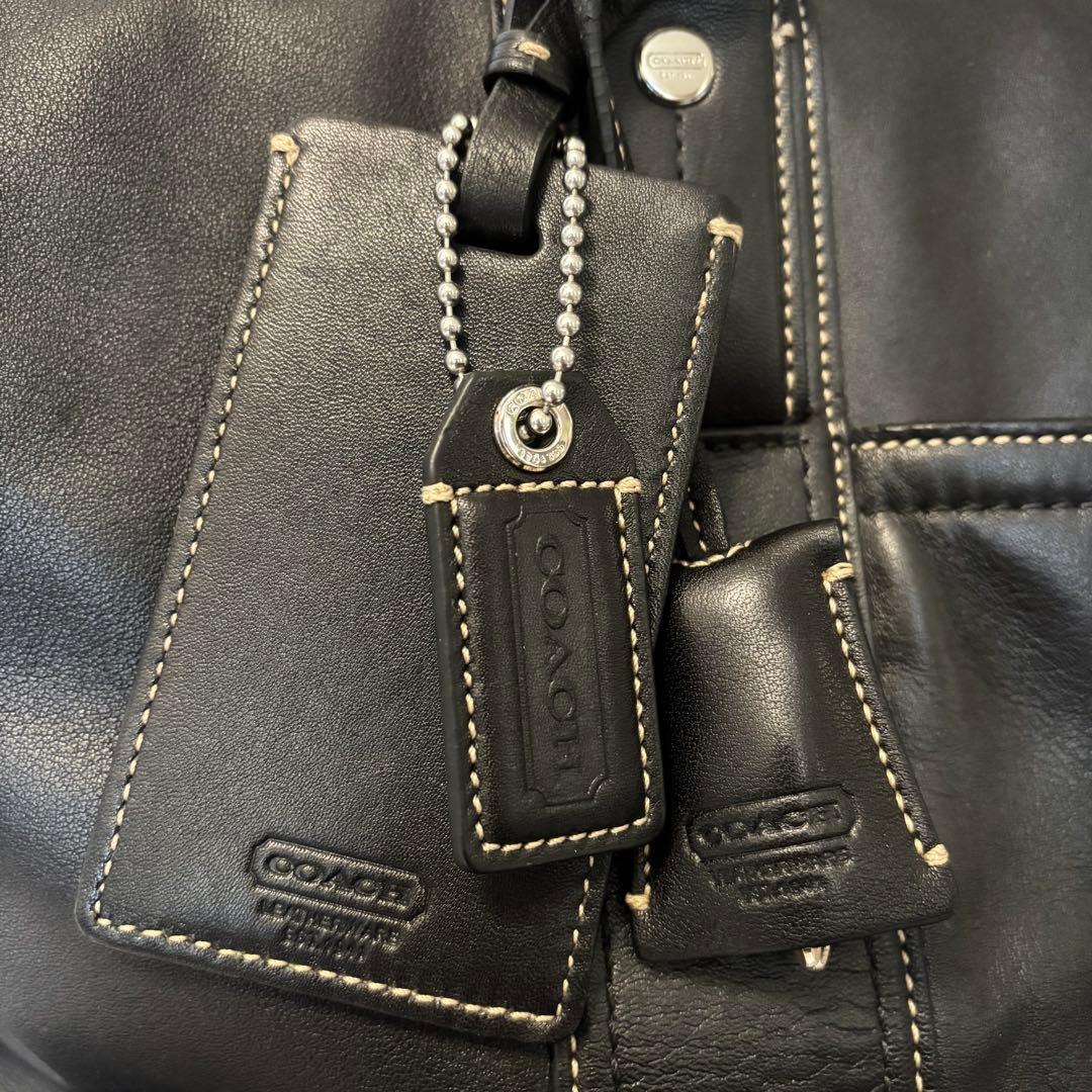 値下げ不可‼️ COACH 南京錠&クロシェット付き レザーボストンバッグ